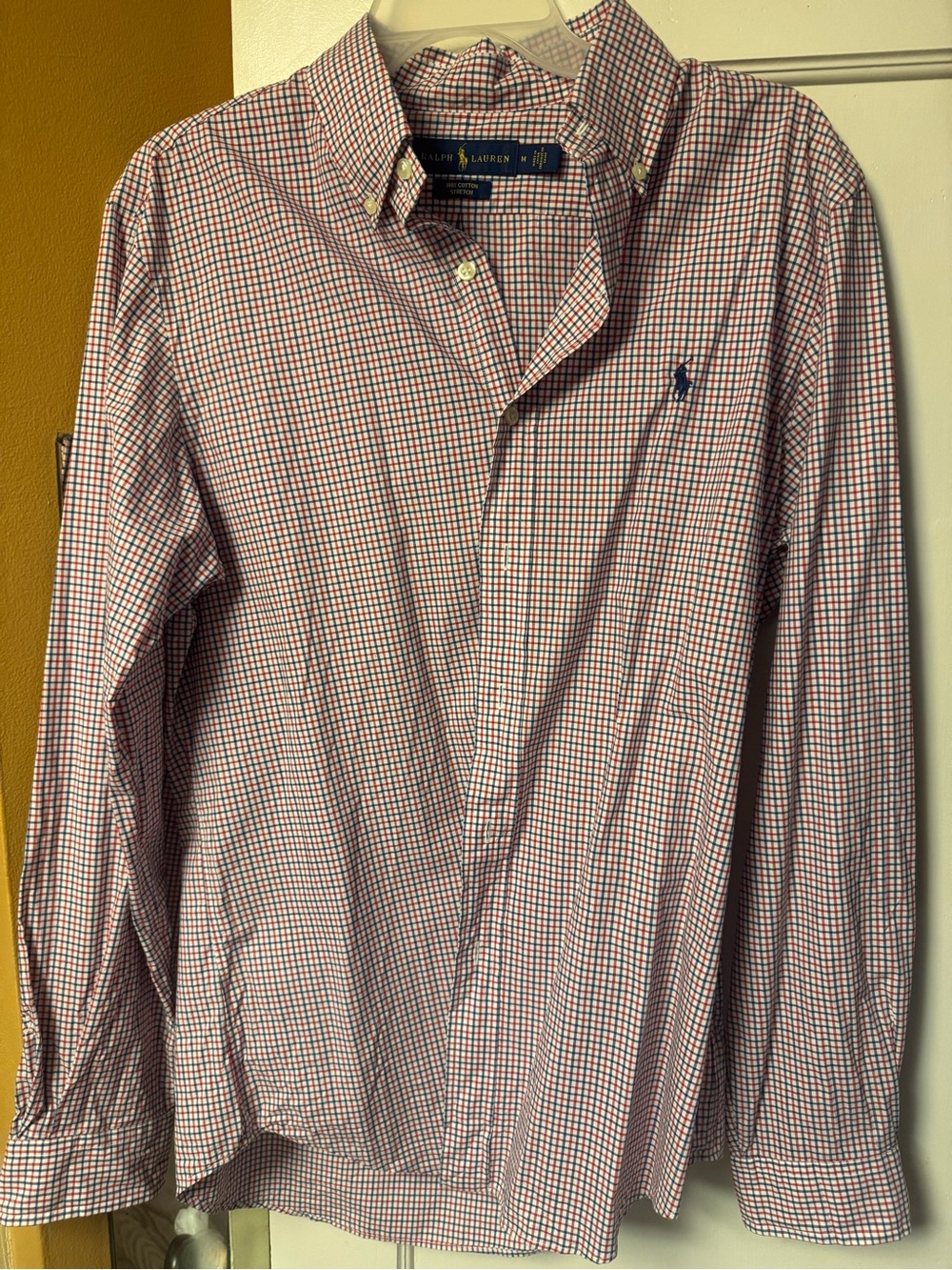 Ralph Lauren Men’s Red & White Micro Check Button-Down Shirt